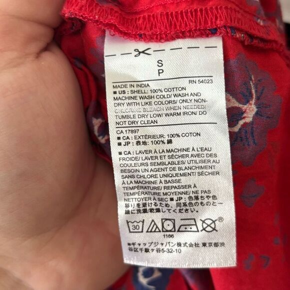 Banana Republic Red Blue Floral Off Shoulder Top Size Small - Picture 4 of 4